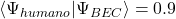 \langle \Psi_{humano} | \Psi_{BEC} \rangle = 0.9