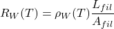 $$ R_{W}(T) = \rho_{W}(T) \frac{L_{fil}}{A_{fil}} $$