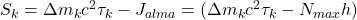 S_k = \Delta m_k c^2 \tau_k - J_{alma} = (\Delta m_k c^2 \tau_k - N_{max} h)