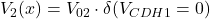 V_2(x) = V_{02} \cdot \delta(V_{CDH1}=0)