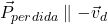 $$ \vec{P}_{perdida} \parallel -\vec{v}_d $$