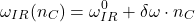 \[\omega_{IR}(n_C) = \omega_{IR}^0 + \delta\omega \cdot n_C\]