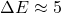 \Delta E \approx 5