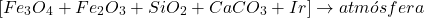 $$[Fe_3O_4+Fe_2O_3+SiO_2+CaCO_3+Ir] \rightarrow atm&oacute;sfera$$