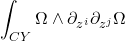 \[\int_{CY} \Omega \wedge \partial_{z^i}\partial_{z^j} \Omega\]