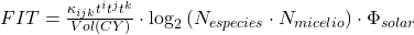 FIT = \frac{\kappa_{ijk} t^i t^j t^k}{Vol(CY)} \cdot \log_2 \left( N_{especies} \cdot N_{micelio} \right) \cdot \Phi_{solar}
