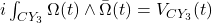 i\int_{CY_3} \Omega(t) \wedge \bar{\Omega}(t) = V_{CY_3}(t)