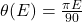 \theta(E) = \frac{\pi E}{90}