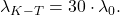 $\lambda_{K-T} = 30 \cdot \lambda_0$.