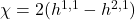  \chi = 2(h^{1,1} - h^{2,1}) 